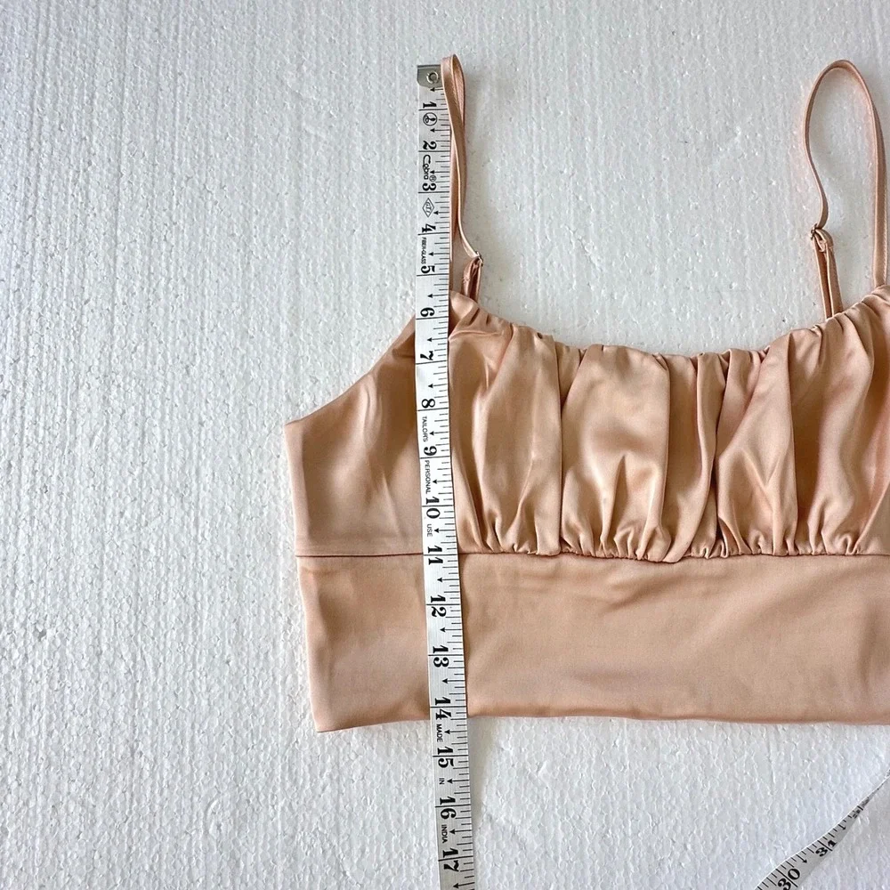 Forever 21 Top Skirt Set Ruched Bodycon Mini Skirt L Peach Blush Hoco Homecoming